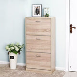3-Drawer Shoe Storage Cabinet, 3-Tier Wood Shoe Rack Storage Organizer for Entryway W40981154
