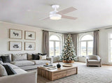 44" Ceiling Fan with Lights & Remote, Matte White Modern Fan, Reversible DC Motor, 6 Speeds, 3-Color W1367P447389