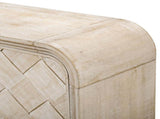 U_Style Versatile console table with Woven Wood Slats and Solid Wood Veneer,Suitable for Entryway, N711P269058O