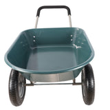wheel barrow Two wheeled trolley for green garden 15 inch pneumatic wheel WB1001GN W22770787