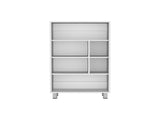 Bookcase 40.6" H, 6 shelves, 4 legs, White B097P250870