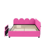 Full Size Upholstered Daybed with 2 Drawers, Velvet Sofabed with Soft Fabric Headboard, No N733P194901R