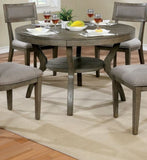 Rustic Grey Solid wood Round Dining Table w Shelf Dining Room Furniture 1pc Table Only B011107814