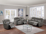 Contemporary Manual Motion Loveseat w Console 1pc Couch Living Room Furniture Slate Blue Breathable B011133622