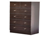 6-Drawer Storage Cabinet with Matte Gold Handles Particleboard Drawer Dresser with Textured Melamine 19937961