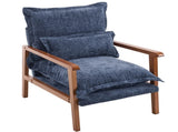 Cloud Shaped Indoor Leisure with Solid Wood Armrest & Solid Wood Frame, Chenille Fabric Accent 20845574