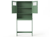 2-Door Painted MDF Toilet Cabinet 23.23*8.66*66.93in Forest Green 62018704