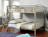 Metallic Gold Finish Contemporary Style Full Over Full Bunk Bed Full Metal Structure Movable Ladder B2741P353745
