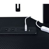 Black Gaming Desk with LED Light B062P209418