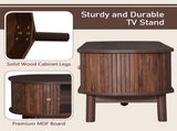 Modern Design TV Stand for 75" TVs, Media Console TV Cabinet with Rattan-Front Drawer for Living N710P257609P