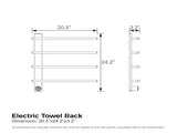 Brushed Nickel Heated Towel Rack for Bathroom,Wall Mounted with Intelligent Touch Screen Timer, 05665626