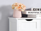 White Bathroom Storage Cabinet, Floor Cabinet with Adjustable Shelf and Drawers 31906358