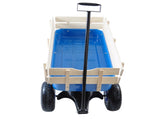Outdoor Wagon All Terrain Pulling Wood Railing Air Tires Garden Cart W22740235