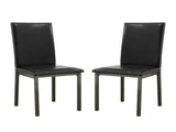 Set of 2 Leatherette Upholstered Side Chairs in Black B016P223059
