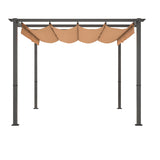 ZNTS 10' x 13' Aluminum Patio Pergola with Retractable Pergola Canopy, Backyard Shade Shelter for Porch, W2505P155205