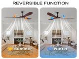 72 Inch Ceiling Fan with 3 Solid Wood Blades, Reversible Quiet DC Motor, Remote Control, Modern W3816P585993