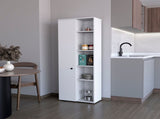 White 1-Door Multistorage Kitchen Pantry B062P175071