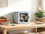 3-Tier Adjustable Toy Storage Organizer, Dustproof HDPE Plastic Cabinet with Transparent Door, Light 02358354