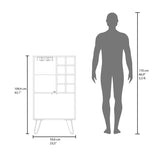 Aster 23" Wide Double Door Bar Cabinet and Glass door comparment, Eight bottle cubbies and stemware B200P235829