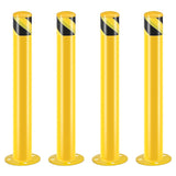 ZNTS Safety Bollard Post, 36 Inch Height Steel Bollards, 3.5 Inch Diameter Parking Bollard, Yellow Powder 92447797