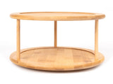 Kitchen Organizer Bamboo Turntable 2-Tier Spice Rack, 10.04 DIA x 6.89 in 46289726