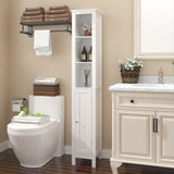 66.92" Tall Bathroom Storage Cabinet with Adjustable Shelves,Slim 1 Doors Freestanding Cabinet with W808P174804