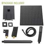 Shower System with Waterfall Tub Spout,16 Inch Ceiling Mount Square Shower System with Rough-in W124381949