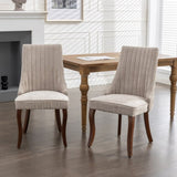 Rayon Cloth Flocking Linen Dining Chairs Channel Kitchen Dinner Chair Comfy Fabric Upholstered W1143P151492