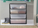 (2 pack) Wide 4 Drawer Tower, Plastic Storage Organizer with Removable Clear Bins, Easy to Assemble 51815034