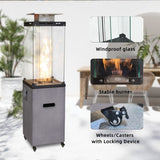 ZNTS 16 Inch x 61 Inch Height Outdoor Propane Gas Fire Heater With Tempered Glass W2029120098