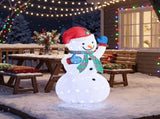 4FT Fabric Snowman with 90 White Lights, Plaid Scarf, Expandable Christmas Lighted Decor, US Plug 23550221