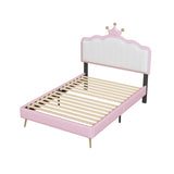 ZNTS Twin size Upholstered Princess Bed With Crown Headboard,Twin Size Platform Bed with Headboard and WF315552AAH