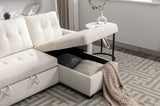 77 Inch Reversible Sectional Storage Sleeper Sofa Bed L-Shape 2 Seat Sectional Chaise With Storage W1203P146254