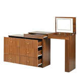 Vanity Desk with Mirror and Lights, Makeup Vanity Table with Flip-Top Tabletop and Storage 7 N733P279096H