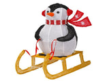 2.2FT Lighted Penguin Riding Sleigh Christmas Decorations, Pre-lit Holiday Decor with 130 Warm White 67325185