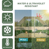 9.94 ft. x 6.46 ft. x 6.36 ft. Metal Large Chicken Coop Walk-in Poultry Cage Run Flat Shaped with W2505P176604