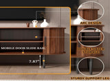 TV Stand, 55" Modern TV Console Table with Storage Compartment and Sliding Door, Gaming W2641P329198