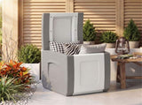 27 Gallon Outdoor PP Deck Box Waterproof Patio Storage Box with Side Handles & Dual-Tone Design-Gray 59437572
