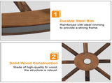 2pcs 24-Inch Old Western Style Garden Art Wall Decor Wooden Wagon Wheel Brown 30604611