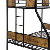 Twin Over FULL Metal Bunk Bed with Trundle 2 - Side Ladder and Full-Length Guardrail, No Box Spring W311133419