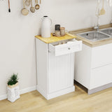 One Drawers and One-Compartment Tilt-Out Trash Cabinet Kitchen Trash Cabinet-White W1120127324