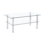 ZNTS Clear Clear Glass Coffee Table, Tempered Glass Coffee Table for Living Room W32764165