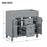 ZNTS 36'' Bathroom Vanity without Top Sink, Cabinet only, Modern Bathroom Storage Cabinet with 2 Soft 30359422