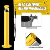 ZNTS Safety Bollard Post, 36 Inch Height Steel Bollards, 3 Inch Diameter Parking Bollard, Yellow Powder 04065749