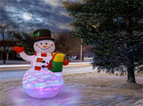 5-foot tall snowman inflatable Christmas decoration with colorful LED lights 14970903