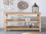 Rustic 3 - Tier Console Table with Gothic - Inspired Details, 47.24" Long Wooden Entryway Table for W2295P365031