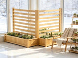 36x45 in Wooden Privacy Fence Screen, Cover with 2 Planters & Metal Stakes for Garden & Pool 09422983