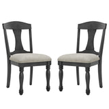 Wooden Frame Upholstered Dining Chairs set of 2,Mid Century Retro Chairs Comfor Kitchen Chairs for W2582P205329