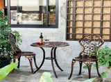 3 PCS Outdoor Bistro Set,Outdoor Patio Set, All-Weather Cast Aluminum Bistro Table Set for Backyard, 75089652