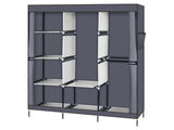 71" Portable Closet Wardrobe Clothes Rack Storage Organizer with Shelf Gray 67325725